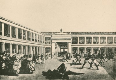 Stabian Baths - Wrestling-Place jak to bylo (hlubotisk) od Italian School