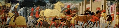 Trojský kůň (olej na panelu) od Italian School
