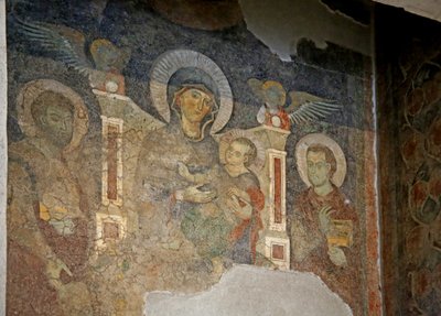 Panna a dítě mezi svatým Kosmou a svatým Damiánem od Italian School