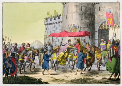 Svatba Eduarda I. a Eleonory Kastilské, deska 22 z Historie národů (akvatinta) od Italian School