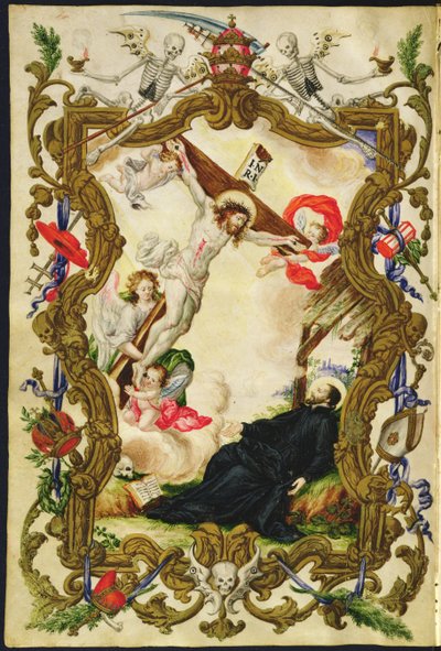 Smrt řeholníků z Mariegoly z laického cechu Buona Morte, kolem 1712-14 (inkoust na pergamenu) od Italian School