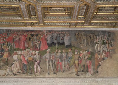 Přísaha věrnosti prvnímu kapitánovi Luigi Gonzagovi v roce 1328 (freska) od Italian School