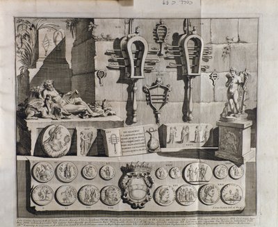 Sistrum (sistra), různé reprezentace z De sistris od Benedictus Bacchinius (1651-1721) od Italian School
