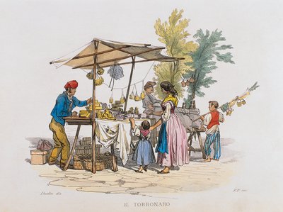 Torronaro (prodavač nugátu) (rytina) od Italian School