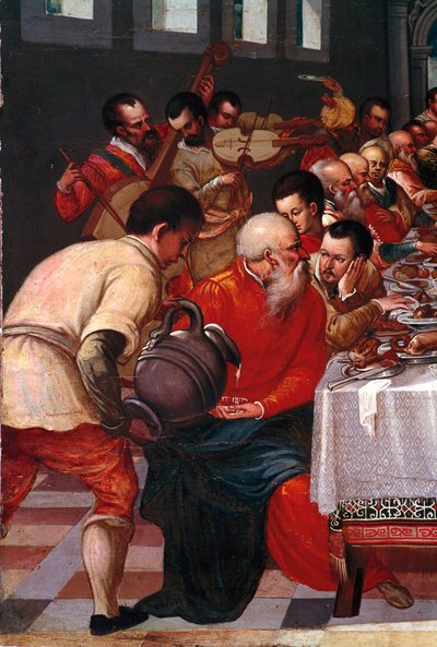 Svatba Cana Detail. Anonymní obraz benátské školy. Slunce 16. století. 85x118 cm venise, muzeum Correr od Italian School