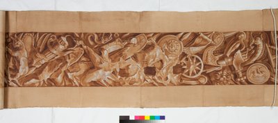 Three Drawings after the Antique, c.1750 (kresba štětcem zvýrazněná hnědým lavírováním přes slabý náznak černou křídou) od Italian School
