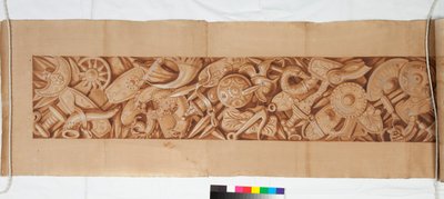 Three Drawings after the Antique, c.1750 (kresba štětcem zvýrazněná hnědým lavírováním přes slabý náznak černou křídou) od Italian School