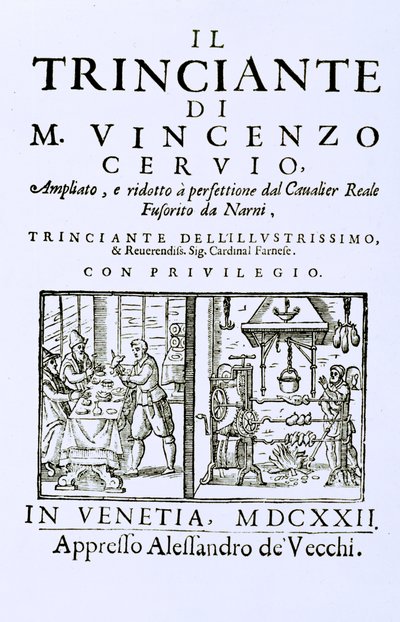 Titulní strana italské kuchařky, hospoda. Benátky, 1622 od Italian School