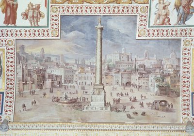 Trajanův sloup, Trajanovo fórum, Řím od Italian School