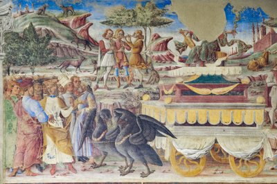 Triumph of Merkur, Hall of the Months, Northern Wall: "Červen", kolem 1468-70 (freska) od Italian School