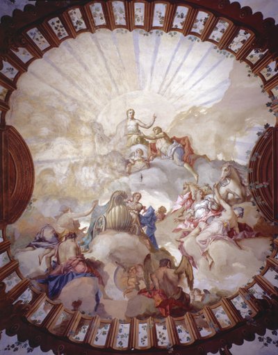 Triumf císařovny Marie Terezie Rakouské (1717-80) (nástropní malba) od Italian School