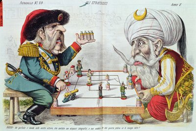 Turecko a Rusko hrají strategickou hru z Le Perroquet, 1877 od Italian School