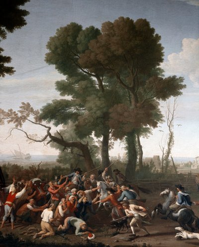 Turečtí piráti zajatí v Maccarese poblíž Říma, detail (malba od Italian School