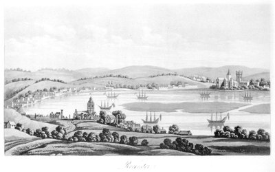Pohled na Rochester v roce 1669, z Cesty Cosima III (1642-1723) velkovévoda z Toskánska, přes Anglii za vlády Karla II., anglický překlad, publikoval 1821 od Italian School