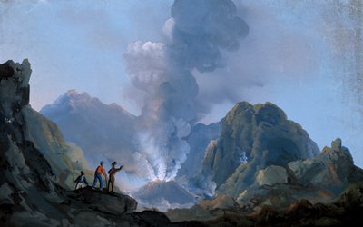 Pohled na kráter Vesuvu v roce 1829 (kvaš) od Italian School