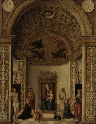 Panna a dítě na trůnu, kolem 1500-20 od Italian School