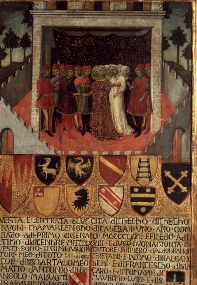 Svatební hostina, Sienese, kolem 1400 od Italian School