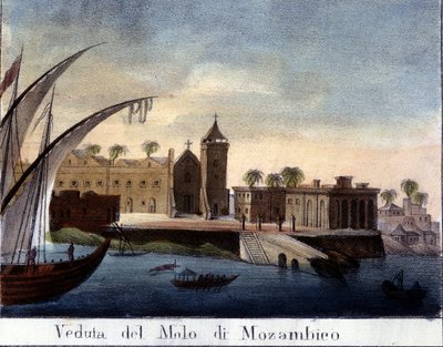 Wharf v Mosambiku, bývalé portugalské provincii. od Italian School