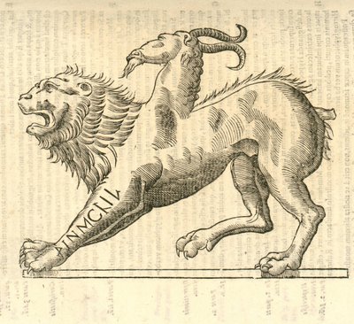ilustrace Monstrosae cuiusdam Chimaerae z Aldrovandis History of Monsters , 1642 od Italian School