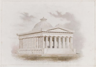 U. S. Custom House, perspektiva New Yorku, 1834 od Ithiel Town