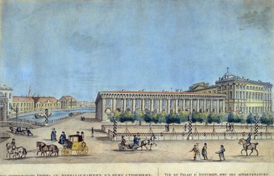 Aničkovův palác v Petrohradu. Dílo Ivana Alexejeviče Ivanova (1779-1848), rytina a akvarel od Ivan Alekseevich Ivanov