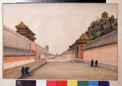 Zimní palác v Pekinu, v čínské sérii skic (čínské skici, zimní palác v Pekingu). Obraz Ivana Petroviče Alexandrova (1780-1818). Akvarel na papíře, 21,5 x 28,3 cm od Ivan Alexandrov