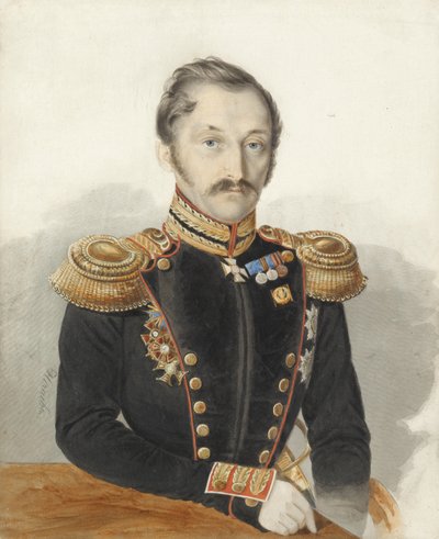 Portrét generála Alexandra Daniloviče Barley Branch 1818-1861 od Ivan Alexeyevich Nechayev