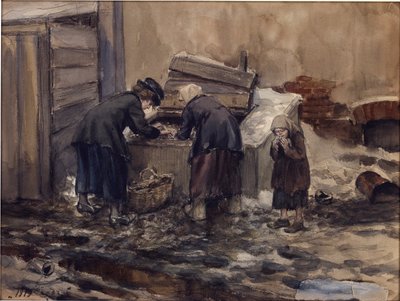 Hladová léta v Petrohradě od Vladimirova, Ivana Alexejeviče (1869-1947). Akvarel, kvaš na papíře od Ivan Alexeyevich Vladimirov
