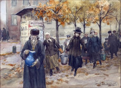 Petrohrad bez vody Vladimirov, Ivan Alexejevič (1869-1947). Akvarel, kvaš na papíře od Ivan Alexeyevich Vladimirov