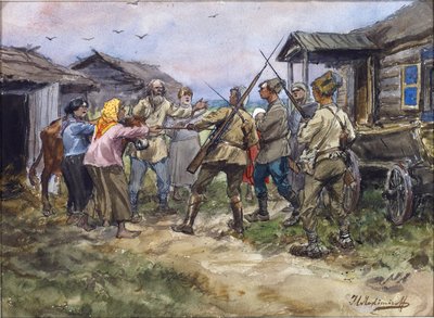 Rekvizice dobytka pro Rudou armádu ve vesnici nedaleko Lugy od Ivan Alexeyevich Vladimirov
