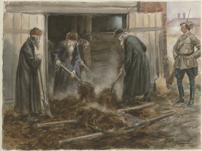 Ruští duchovní lopatou seno: září 1918 ze série akvarelů Ruská revoluce, 19. od Ivan Alexeyevich Vladimirov