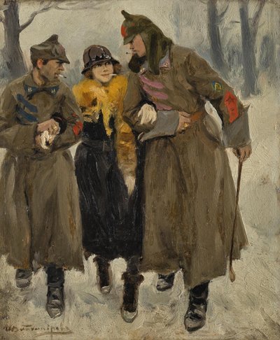 Vojáci s prostitutkou. od Ivan Alexeyevich Vladimirov