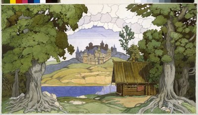 Dekor pro operu ""Askoldova hrobka"" od Alexeje Vertovského (1799-1862). Dílo Ivana Jakovleviče Bilibina (Bilibin) (1876-1942), akvarel na papíře od Ivan Yakovlevich Bilibin