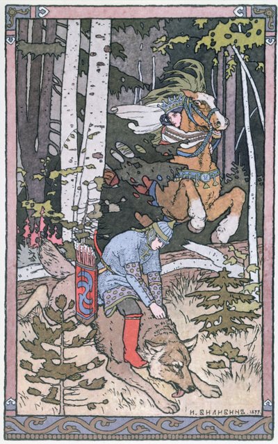 Scéna z ruské pohádky, 1899 od Ivan Yakovlevich Bilibin