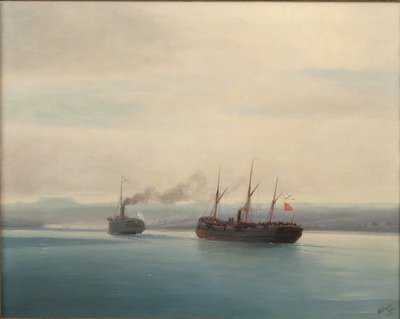 Zajetí turecké vojenské lodi Mersina parníkem Rusko dne 13. prosince 1877, 1877 od Ivan Konstantinovich Aivazovsky