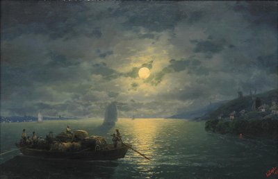 Překročení řeky Dněpr za měsíční noci, 1897 od Ivan Konstantinovich Aivazovsky