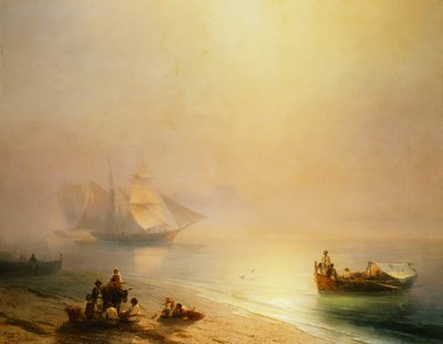 Fisherfolk na pobřeží, The Bay of Neapol, 1873 od Ivan Konstantinovich Aivazovsky