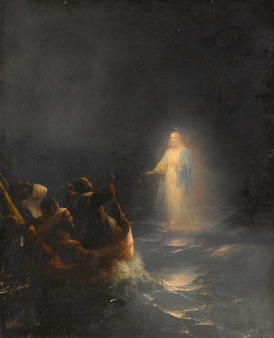 Ježíš chodí po vodě - Ježíš chodí po vodě, Aivazovský, Ivan Konstantinovič (1817-1900). olej na plátně od Ivan Konstantinovich Aivazovsky