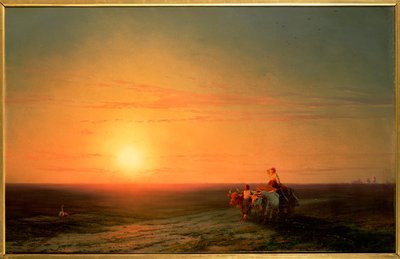 Sedláci vracející se z polí při západu slunce, 19. století od Ivan Konstantinovich Aivazovsky