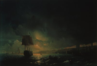 Pohled na Oděsu za měsíční noci, 1896 od Ivan Konstantinovich Aivazovsky