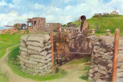 Pistole Bofors, hrad Pendennis, c1943, c1990-2010 od Ivan Lapper