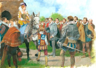 Přivítání Alžběty I. na hradě Kenilworth, 70. léta 16. století, c1990-2010 od Ivan Lapper