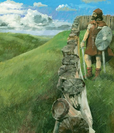 Muž z doby železné na hradě Liddington Hillfort, Swindon, Wiltshire, 1994 od Ivan Lapper