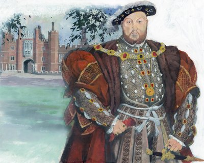 Anglický král Jindřich VIII., podle portrétu Jindřicha od Hanse Holbeina mladšího, Velká Británie od Ivan Lapper