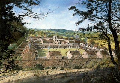 Mount Grace Priory (akvarel na papíře) od Ivan Lapper