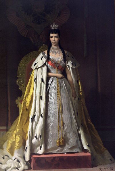 Korunovační album ruského cara Alexandra III. (1845-1894) a císařovny Marie Fjodorovny (Dagmar z Dánska) (1847-1928) - Korunovační portrét císařovny Marie Feodorovny, princezny Dagmar Dánské (Z korunovačního alba) od Ivana Nikola od Ivan Nikolaevich Kramskoy