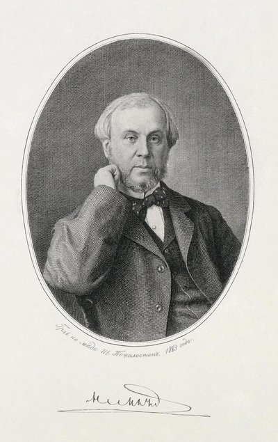 Portrét Nikolaje Alexejeviče Miljutina 1818-1872, 1883 od Ivan Petrovich Pozhalostin