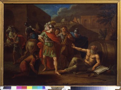 Alexandr Veliký (Alexandr III Makedonie, 356-323 př.nl) navštěvuje Diogenes (Diogenes ze Sinope nebo Cynik, asi 413-asi 327 př.nl) v Korintu (Řecko) od Ivan Philippovich Tupylev