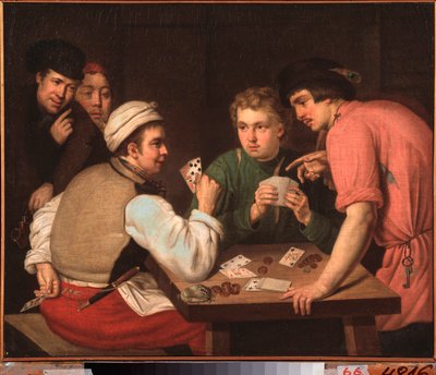 The Cardsharps - Malba Ivana Philippoviče Tupyleva (Toupylev) (1758-1821), olej na plátně od Ivan Philippovich Tupylev