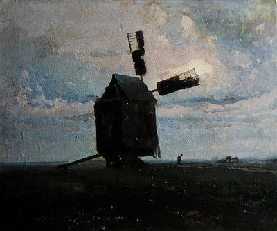 Větrný mlýn, kolem roku 1930 (olej na palubě) od Ivan Trusz